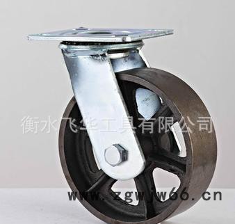 生产销售** 6.8寸双轴承万向全铁脚轮  铸铁万向轮图3