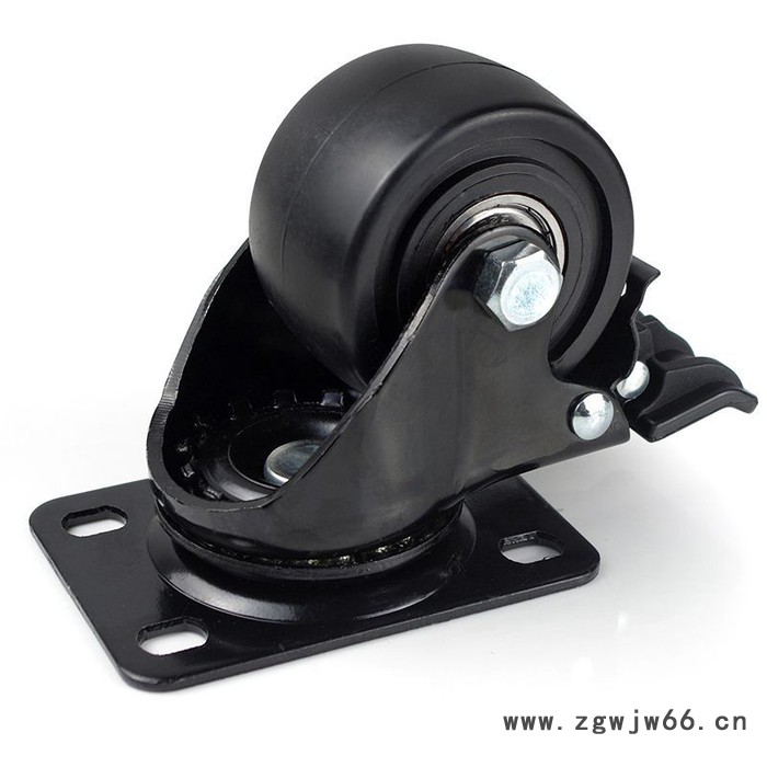 胜鹏万向轮 2.5寸低重心万向刹车牛仔轮 带刹车万向轮广东脚轮图2