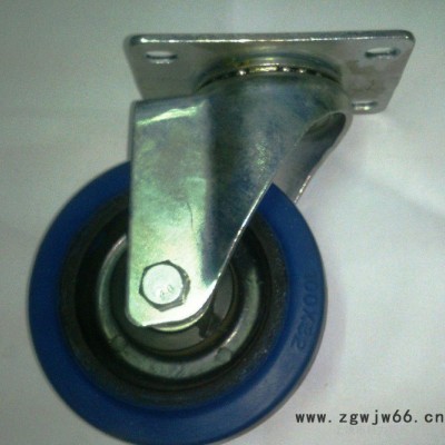 供应中型万向脚轮弹力胶万向轮4寸