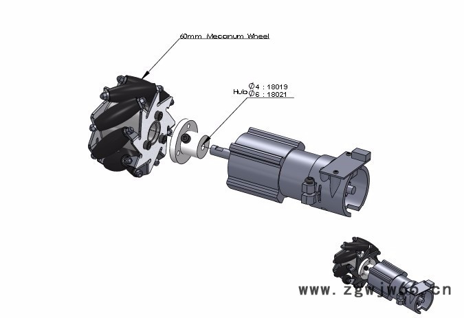60毫米乐高（LEGO)兼容铝万向轮图2