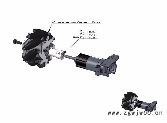 60毫米乐高（LEGO)兼容铝万向轮图4