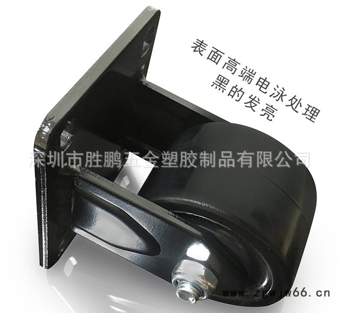 万向轮 工厂3寸平底重型尼龙双轴低重芯 工业机械设备机柜牛仔定向轮图2