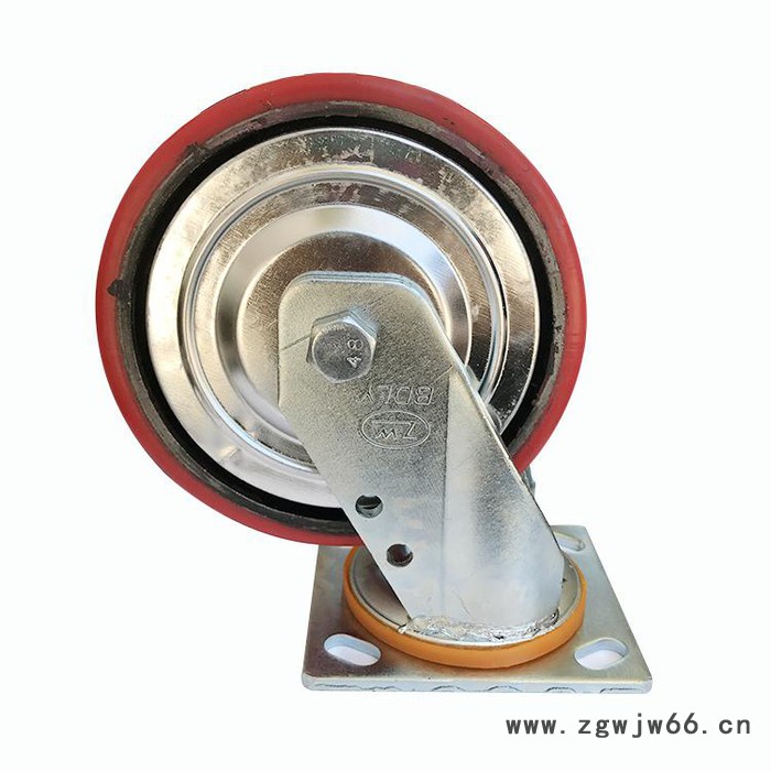 北大轮业厂家** 高质量 铁芯聚氨酯轮 足王工业万向轮 铁芯聚氨酯刹车轮厂家图3