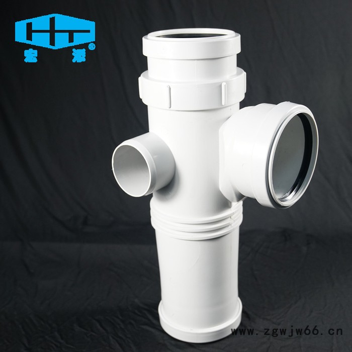 供应宏添管业单叶片特殊单立管排水系统|漩流通气接头 pp排水管材配件 旋流三通图5