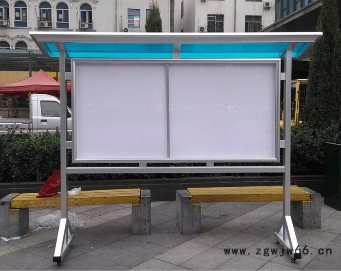 带滑轮报栏|万向轮多功能展架图7