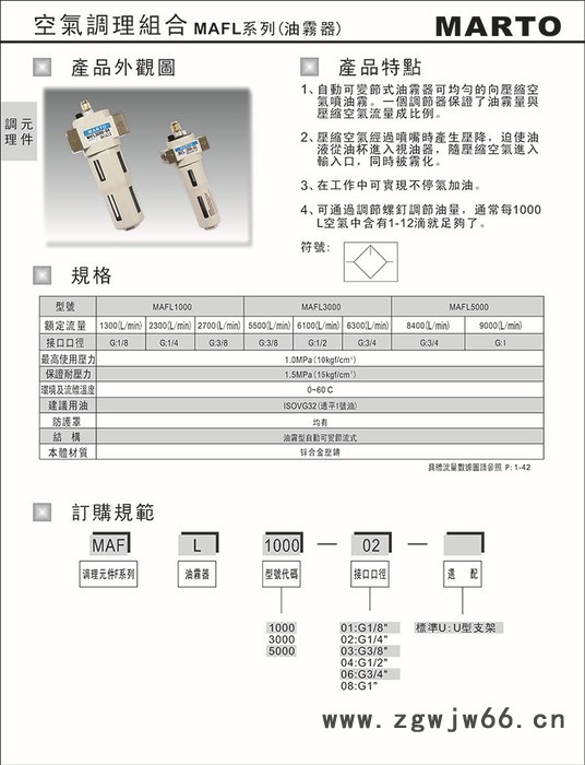 MAFL系列油雾器 台湾原装油雾器 间隙密封稳定可靠台湾气动元件台湾匡信MARTO油雾器图3