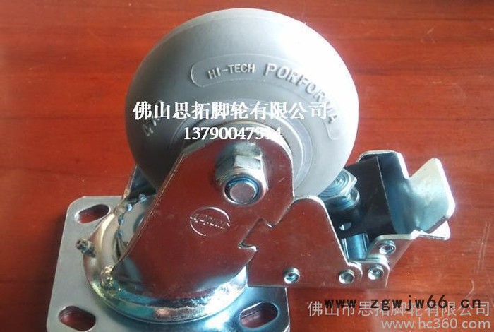 **耐磨静音人造胶TPR万向脚轮/4寸橡胶万向轮/4寸静音轮图3