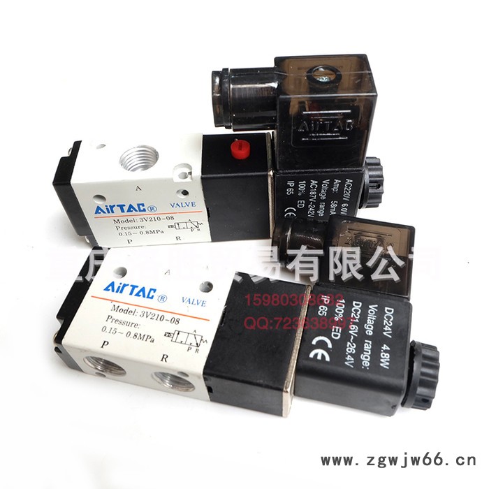 重庆亚德客电磁阀气控阀3V210-08换向阀二位三通气动元件图2