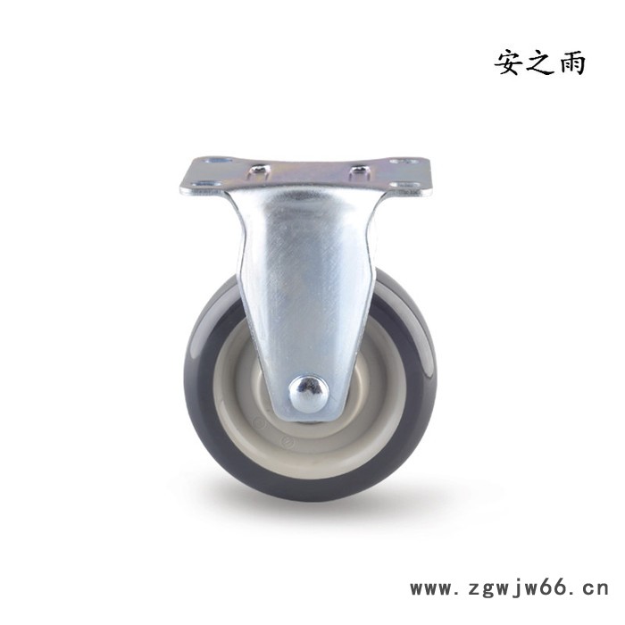 安之雨4寸 4寸中型脚轮  聚氨酯万向轮  工业物流脚轮图2