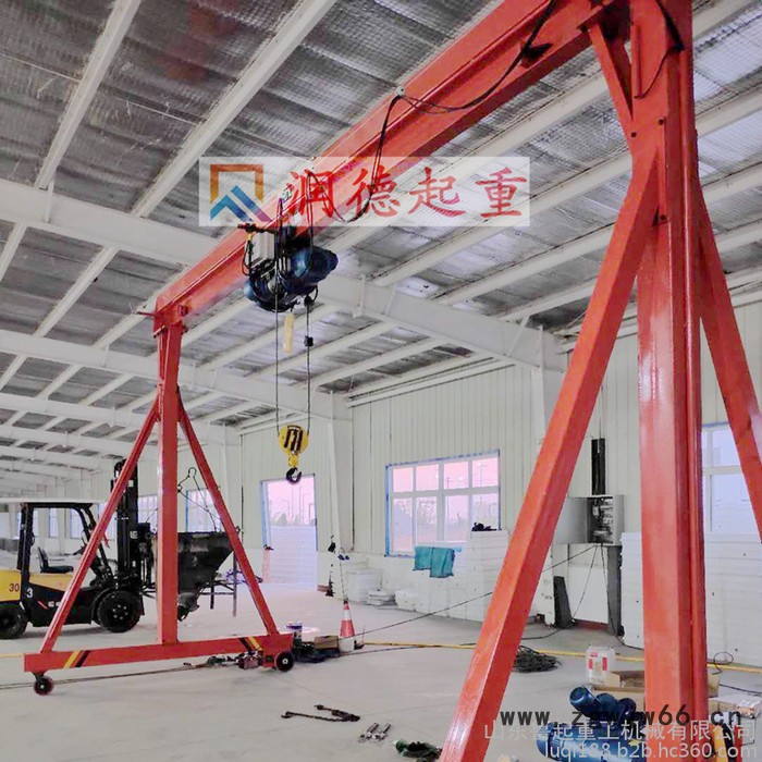 定做鲁起MJ 无轨龙门吊  轨道式小型龙门吊  手推龙门架 电动移动式地轨吊 3吨万向轮胎龙门吊 升降式龙门吊厂家图3