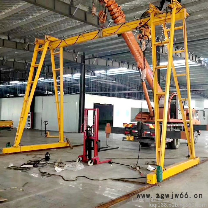 定做鲁起MJ 无轨龙门吊  轨道式小型龙门吊  手推龙门架 电动移动式地轨吊 3吨万向轮胎龙门吊 升降式龙门吊厂家图4