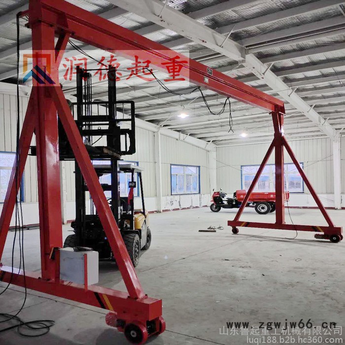 定做鲁起MJ 无轨龙门吊  轨道式小型龙门吊  手推龙门架 电动移动式地轨吊 3吨万向轮胎龙门吊 升降式龙门吊厂家图5