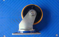 特重型5寸黄色铁心聚胺脂万向轮,工业轮万向轮手推车轮脚轮轮子图3