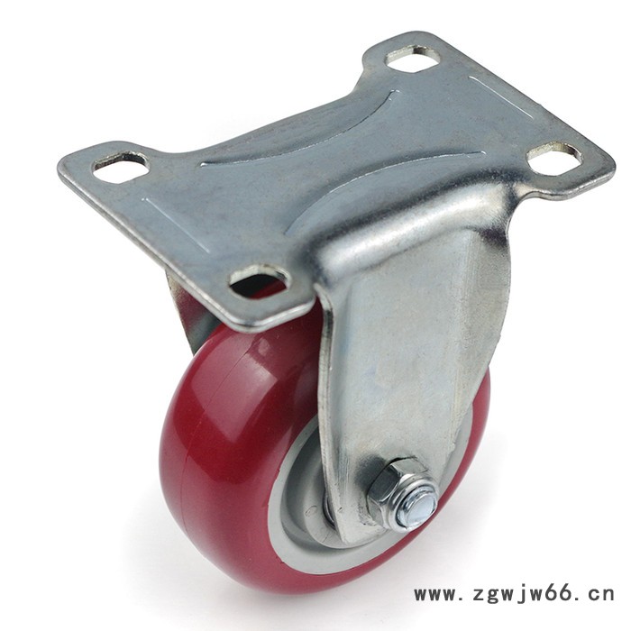 万向轮 3寸中型pvc双轴枣红定向轮 万向脚轮专业厂家 载重80kg图4