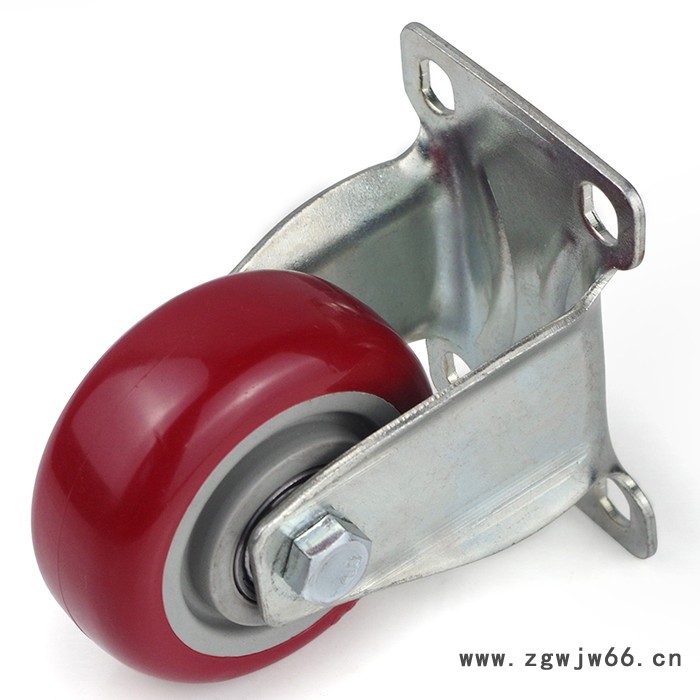 万向轮 3寸中型pvc双轴枣红定向轮 万向脚轮专业厂家 载重80kg图3