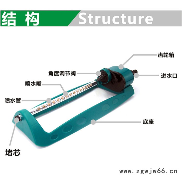 赢华DN1515孔浇水喷嘴自动摇摆喷头 桥梁养护草坪塑料洒水器图7