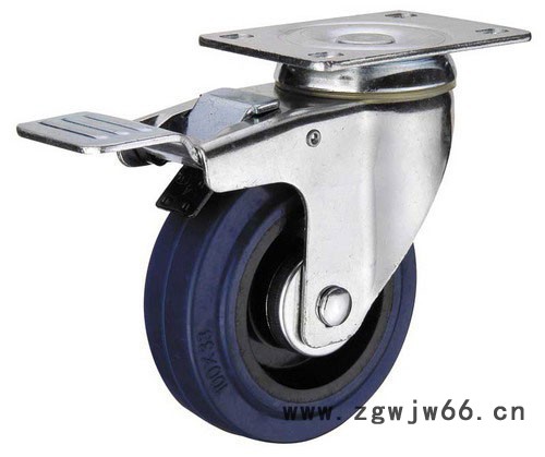 加重型万向轮脚轮双轴承6寸万向轮子带中刹刹车静音脚轮 聚氨酯PU图3