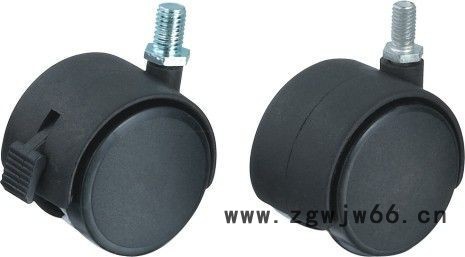 加重型万向轮脚轮双轴承6寸万向轮子带中刹刹车静音脚轮 聚氨酯PU图2