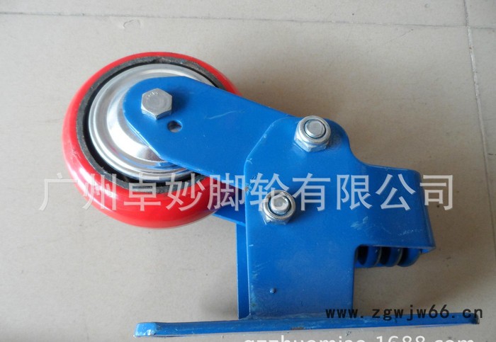 4568寸**双弹簧质铁芯聚氨酯PU减震万向轮弹簧活动轮图3