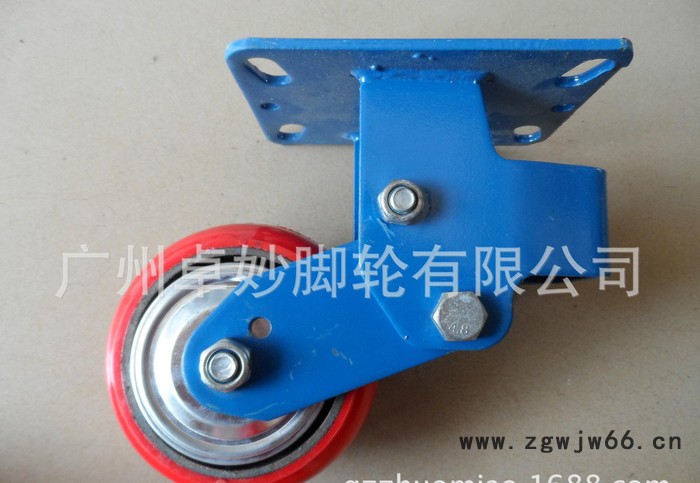 4568寸**双弹簧质铁芯聚氨酯PU减震万向轮弹簧活动轮图2