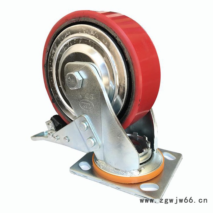 北大轮业厂家 供应 5寸铁芯聚氨酯轮 铁芯聚氨酯万向轮 足王脚轮图4