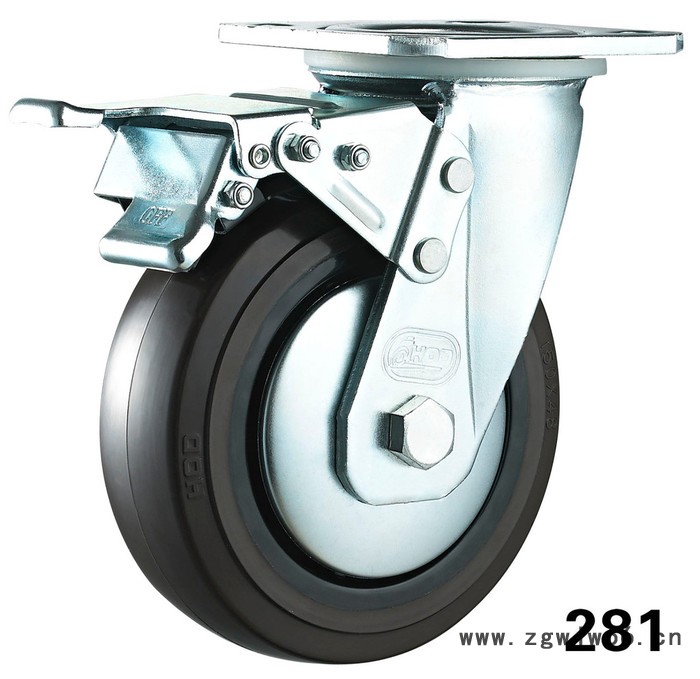 厚德 73款重型工业刹车万向TPR轮 4寸~8寸 脚轮/万向轮73-516图2