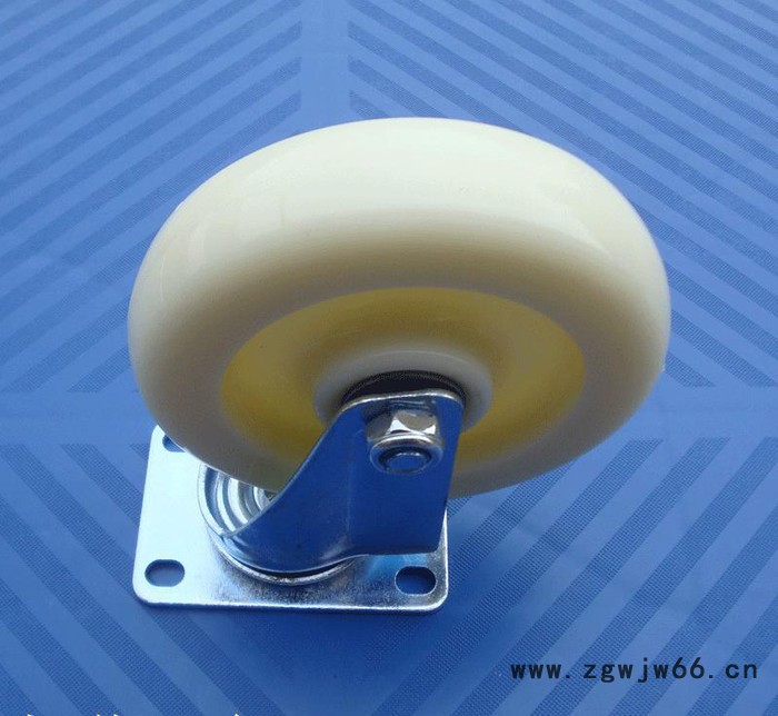 中型5寸双轴白尼龙万向轮.3寸4寸万向轮工业轮货架轮平板车轮轮子图2