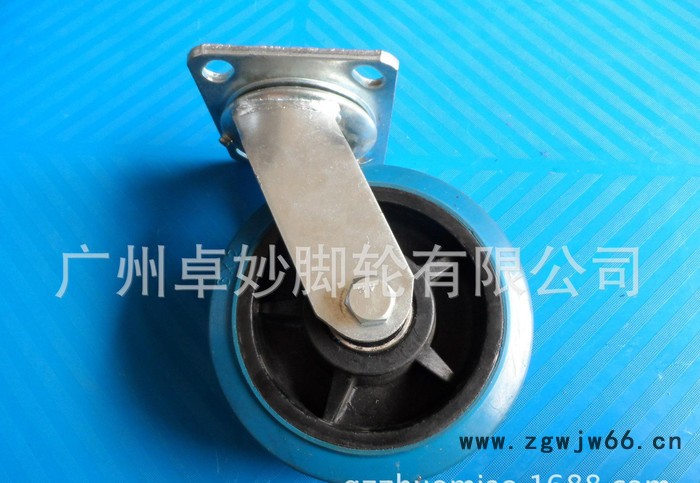 5寸重型塑芯弹力轮静音脚轮陶瓷厂用万向轮图2