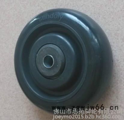 专业生产黑色4寸聚氨酯万向轮，航空机箱脚轮，航空箱静音轮图3