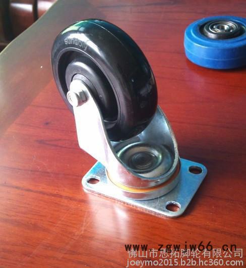 专业生产黑色4寸聚氨酯万向轮，航空机箱脚轮，航空箱静音轮图4