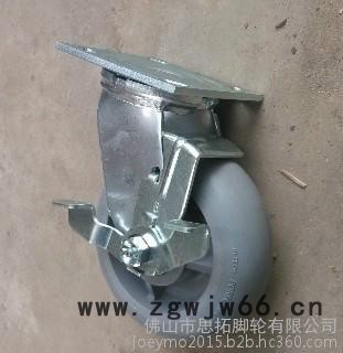 大量6*2圆边人造胶万向脚轮/6寸重型万向轮/150mm万向图2