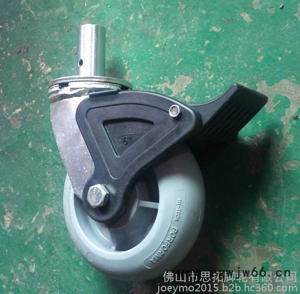 大量6*2圆边人造胶万向脚轮/6寸重型万向轮/150mm万向图3