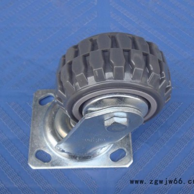 重型A款4寸聚胺脂峰火万向轮.工业轮双轴承轮脚轮轮子平板车轮