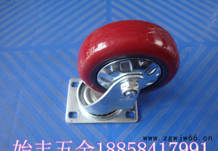 林春4寸聚胺脂万向轮，工业轮手推车轮平板车轮脚轮轮子中型轮图3