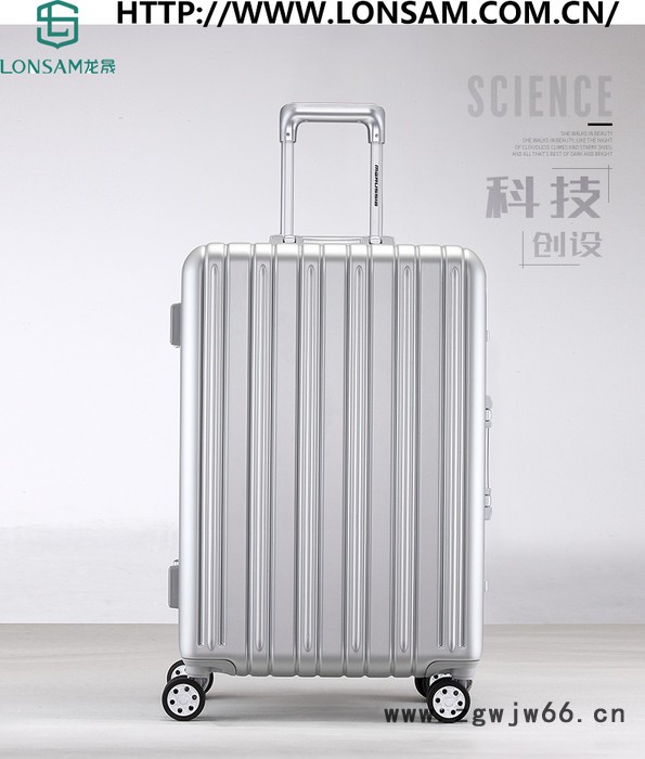 广东龙晟GA8152 pc材料拉杆箱万向轮男女通用金银双色海关锁图4