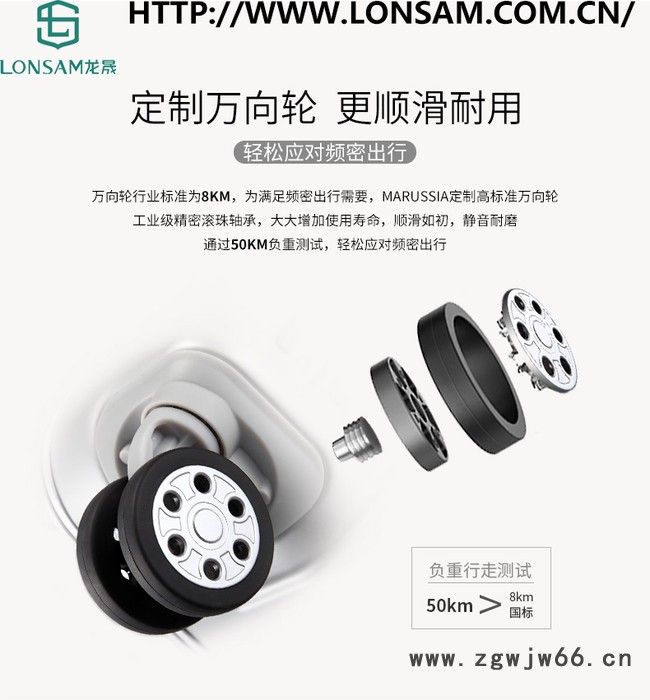 广东龙晟GA8152 pc材料拉杆箱万向轮男女通用金银双色海关锁图2