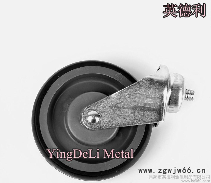 5寸双轴PU轮子 静音 脚 载重 超市购物车脚轮 万向轮图3