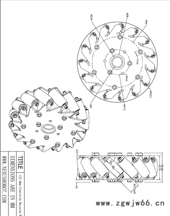 万向轮 6寸 152mm机器人大赛轮子Robocon Robocup(4PCS)14101图5