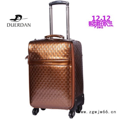 都尔丹豹纹拉杆箱旅行箱万向轮行李箱男女通用PVC22寸登机箱**
