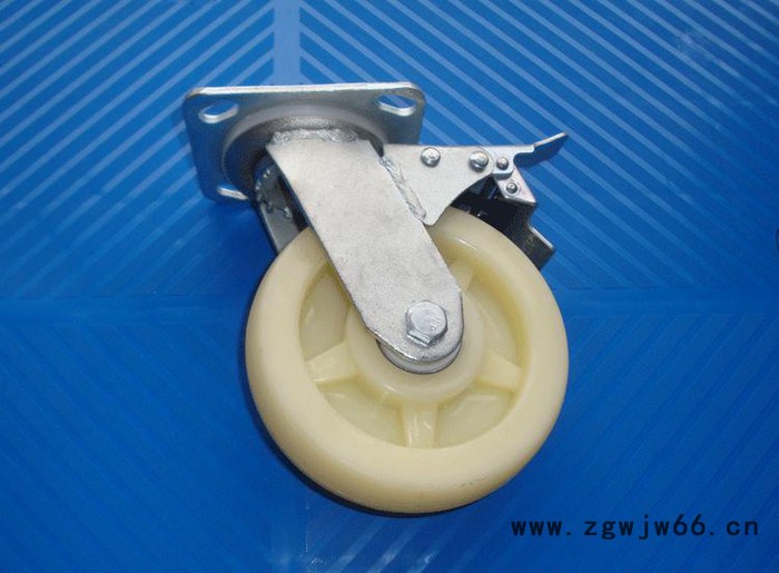重型6寸尼龙刹车轮 万向轮平板车轮手推车轮工业轮脚轮轮子滑轮图2