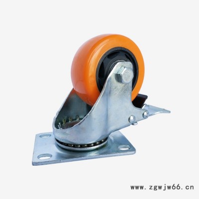 亿通脚轮3寸万向轮手推车轮静音脚轮聚氨酯通花轮4寸轮子平板车轮工业脚轮设备脚轮