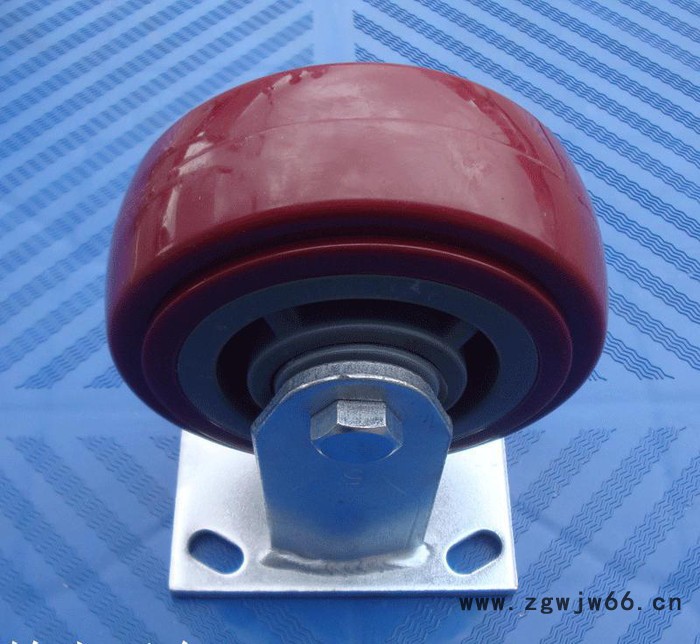 重型5寸栆红聚胺脂定向轮.万向轮脚轮平板出轮手推车轮滑轮轮子图3