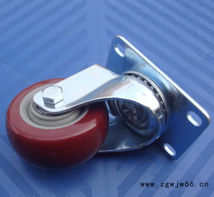 中型3寸双轴枣红万向轮.平板车轮手推车轮脚轮轮子工业轮图3