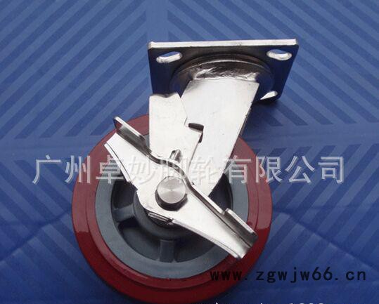 直销不锈钢脚轮/5寸304不锈钢万向轮/耐磨静音平板推车脚轮图2