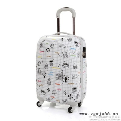 步步乐 **PC彩色印花拉杆箱 万向轮防水20寸24寸
