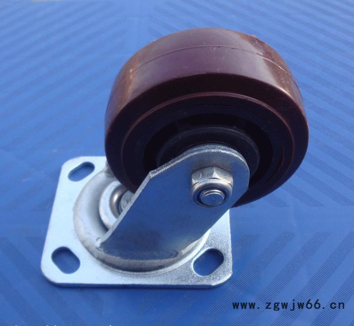 重型4寸紫色聚胺脂万向轮.手推车轮平板车轮5寸6寸脚轮轮子滑轮图2