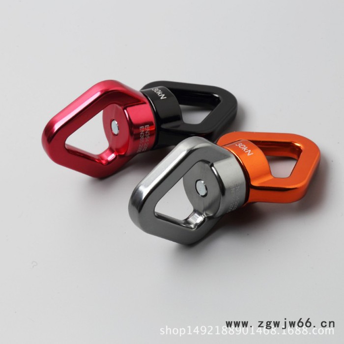 东莞市攀言五金制品EN365 瑜伽旋转吊环**户外攀岩高空作业速降旋转万向轮8字环图5
