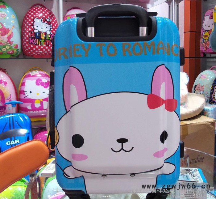 2014新款拉杆箱可爱蓝色小兔旅行箱 24寸拉杆箱万向轮时尚图2