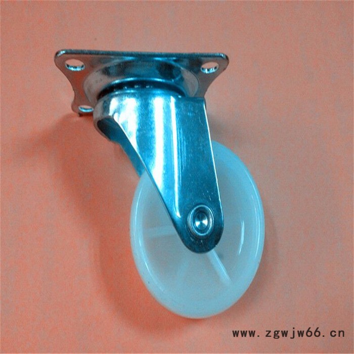 批发2寸家具万向轮  白PP塑料轮子  小推车专用脚轮   推车脚轮图5