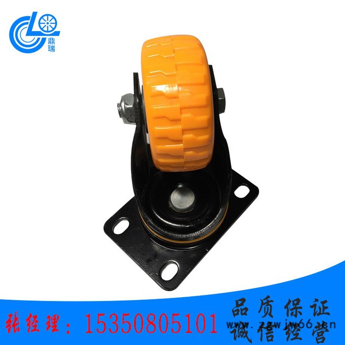 米其林PVC定向万向轮耐磨轻型货架推车平底脚轮子3寸4寸5寸图2